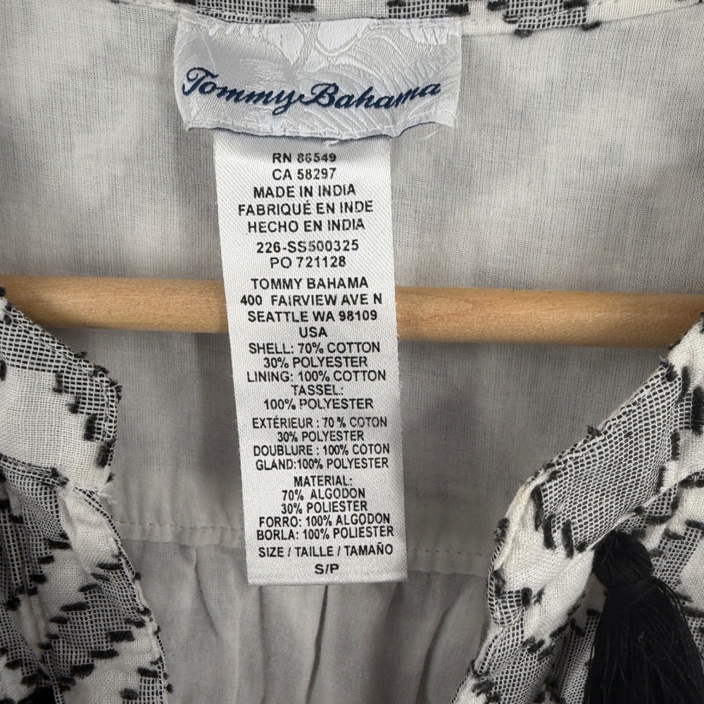 Tommy Bahama Tassel Tunic Dress Size Small Geometric Print Lined Tiered - Picture 4 of 4